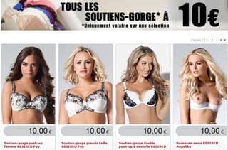 Plus de 100 soutiens-gorge à 10 euros (livraison gratuite)