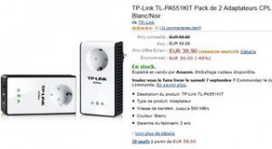 Vente flash CPL moins de 40 euros 2 Adaptateurs CPL TP-Link 500 Mbps /avec prise secteur