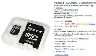 vente flash carte Micro SDHC 32Go pas chère