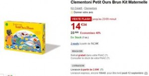 vente flash coffret Maternelle Petit Ours Brun de Clementoni