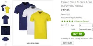 Moins de 13 euros les 3 polos Brave Soul (port inclus) – taille L uniquement