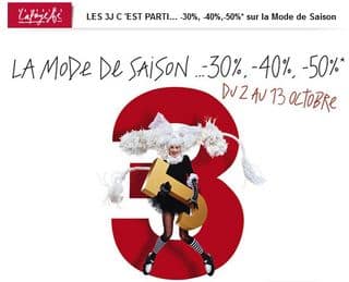 3J Galeries Lafayette jusqu’à moins 50% sur des milliers d’articles