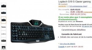 promo Clavier gaming Logitech G19 S