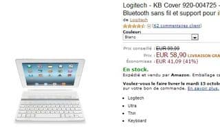 Clavier/protection iPad Bluetooth sans fil Logitech 