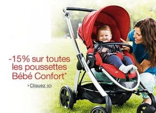 Code promo poussettes et accessoires Bébé Confort, Quinny, Safety First : 15% immédiatement