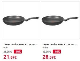 Poêles Reflet Tefal induction à moins 40% (entre 21 et 26 euros au lieu de 35-43 euros)