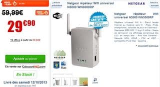 répéteur Wifi Netgear à 29,99 euros en vente flash