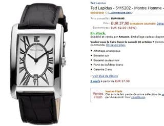 Montre Ted Lapidus homme a 37 euros