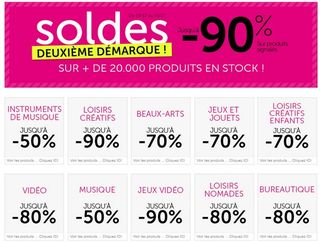 SOLDES DEUXIEME DEMARQUE CULTURA