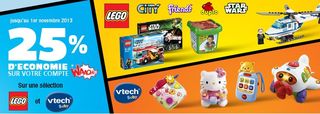 Lego et Vtech Baby 25% de la valeur créditée sur votre compte Waooh 