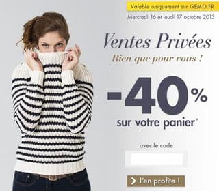 code promo GEMO 40 pourcent