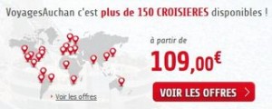 Pendant 7 jours 5% sur toutes les croisières Auchan Voyages (code promo)