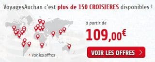 Pendant 7 jours 5% sur toutes les croisières Auchan Voyages (code promo)