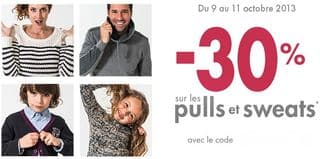 30% sur tous les Pulls chez Gémo pendant 3 jours