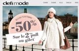 Offre Votre 2ème pull ou gilet à -50%‏ chez Defi Mode