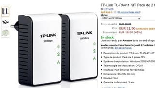 21,90 euros le lot de 2 mini Adaptateurs CPL 500 Mbps TP-Link (au lieu de 39 euros)