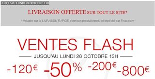 FNAC ! Vente Flash et livraison gratuite sans minimum jusqu’à lundi