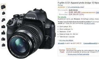 vente flash appareil photo bridge Fujifilm X-S1