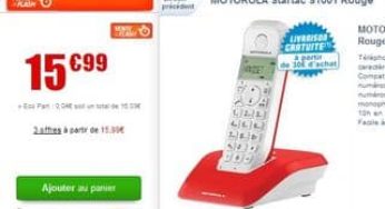 15,99 euros le téléphone sans fil Motorola Startac S1001 (soit 10 euros d’économie)