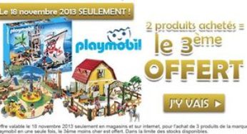 2 Playmobil achetés = le 3eme GRATUIT / Aujourd’hui seulement