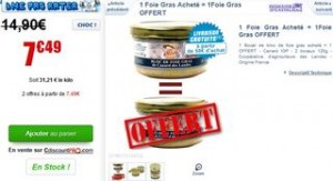 1 foie gras offert pour 1 foie gras achete