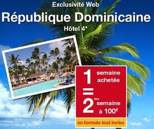 Séjour République Dominicaine 1 semaine achetée = la 2ème à 100€‏ 