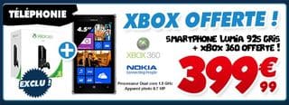 1 Smartphone NOKIA Lumia 925 acheté = 1 Xbox 360 gratuite (399 euros le pack) – De nouveau dispo