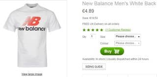 Moins de 5 euros le Tshirt New Balance (livraison gratuite / en L et M)