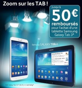 50 euros rembourses Samsung Galaxy Tab 3 2013