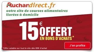 Auchan Direct : code promo 15 euros offerts pour 60 euros d’achats (et autres)