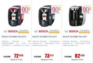 Cafetiere Tassimo Bosch gratuite ODR