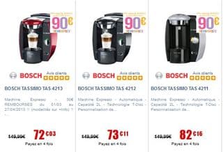 Cafetiere Tassimo Bosch gratuite ODR