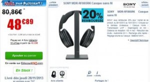 Casque sans fil SONY MDR-RF865RK avec ODR