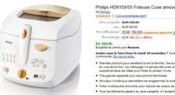 Moins de 60 euros la Friteuse Philips 1,3 kg au lieu de 100 euros (uniquement aujourd’hui)