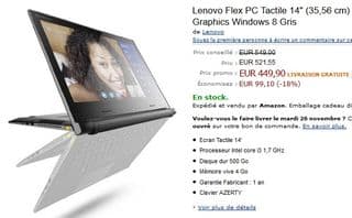 Lenovo Flex PC Tactile 14 pouce pas chere