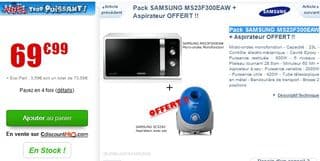 Moins de 70 euros le four micro-ondes Samsung et  aspirateur Samsung gratuit
