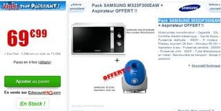 Moins de 70 euros le four micro-ondes Samsung + aspirateur Samsung gratuit / Black Friday