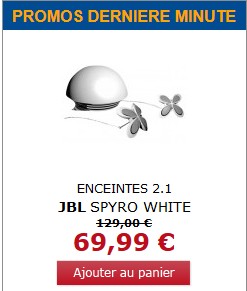 Moins de 70 euros les enceintes 2.1 JBL Spyro White 