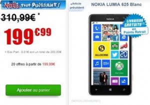 Nokia Lumia 625 blanc moins cher