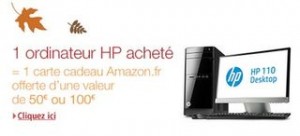 Ordinateur HP bon plan carte cadeau Amazon