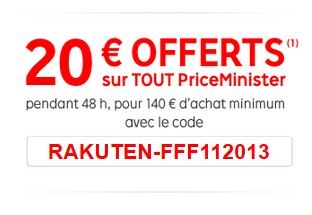 Priceminister 20 euros offerts