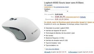 Souris laser sans fil Logitech M560 moins de 20 euros