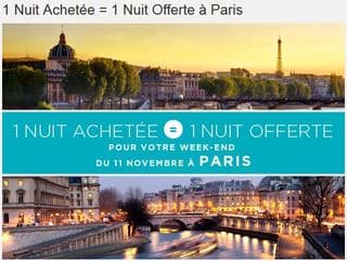 Week-end du 11 Novembre : 1 Nuit achetée = 1 Nuit offerte 