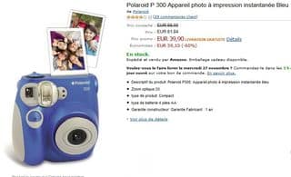 appareil photo instantanee Polaroid P 300 moitie prix
