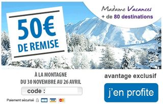 code promo 50 euros Madame Vacances