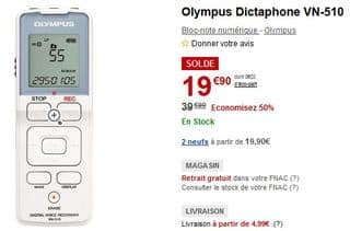 dictaphone Olympus VN-510 SOLDES