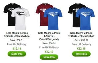 lot de 2 tshirt Gola promo