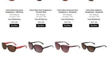 31 euros les lunettes de soleil Calvin Klein (port inclus)