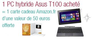 pc hybride Asus achete 50 euros Amazon gratuits