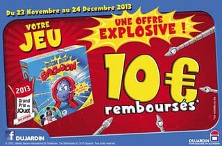 ODR : 10 euros remboursés sur le jeu Boom Boom Balloon Dujardin (moins de 9€ après ODR)